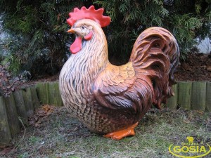 Kogut siedzący duży - figurka ceramiczna ogrodowa
